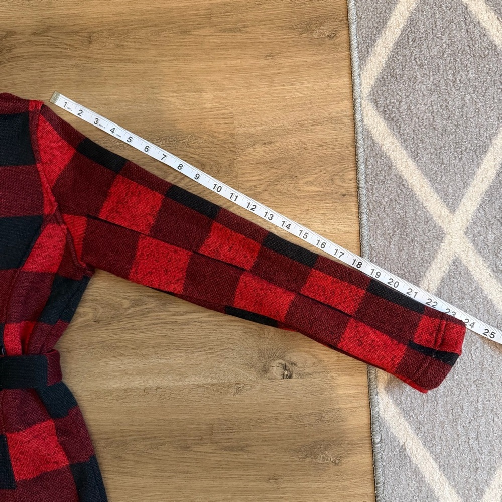Madden Girl Buffalo Plaid Belted Pea Coat – Women’s Medium - Picture 9 of 11